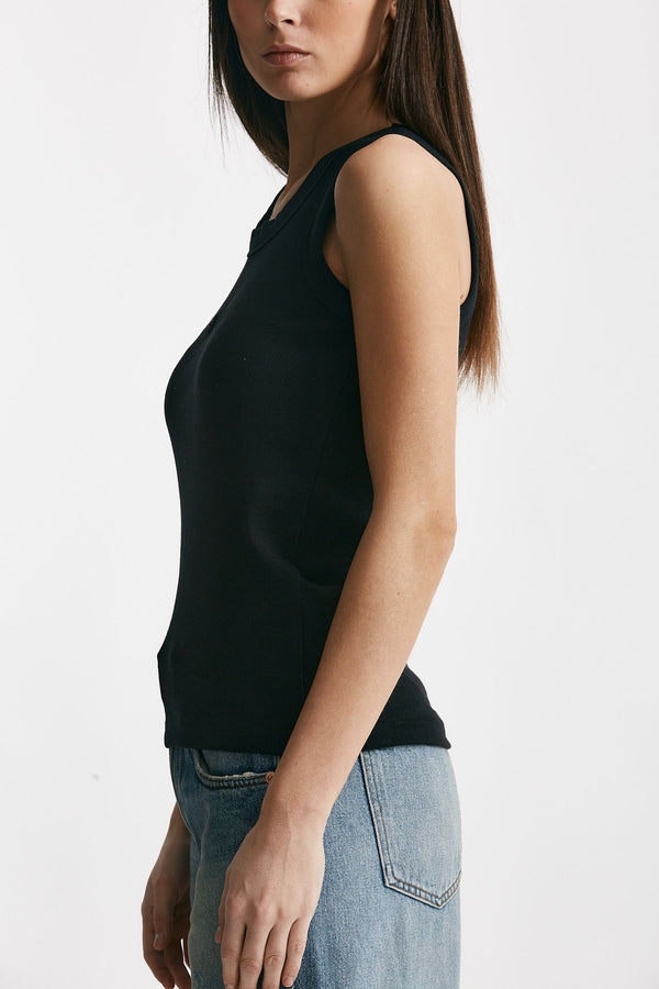 canotta a costine nero spalline women Department five