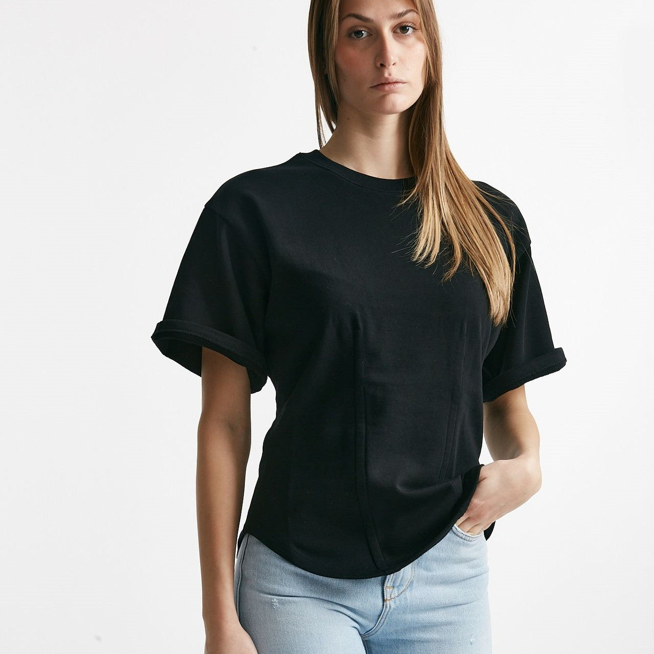 t-shirt in cotone point nero women Department five - 6