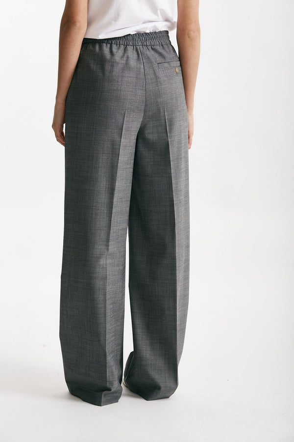 pantalone palazzo grigio tela in misto lana women Department five