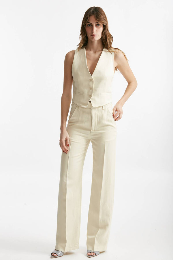 gilet intrecciato con bottoni beige women Dondup
