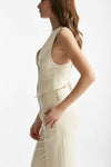 gilet intrecciato con bottoni beige women Dondup - 2