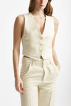 gilet intrecciato con bottoni beige women Dondup - 4