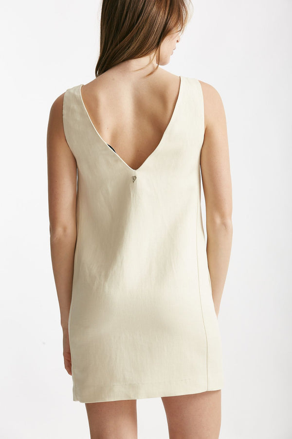 abito girocollo senza maniche panna women Dondup