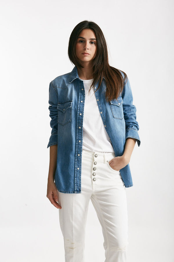 camicia in denim over women Dondup