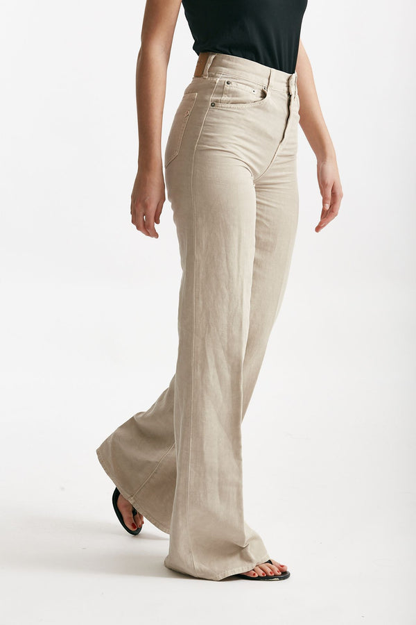 pantalone palazzo amber beige women Dondup