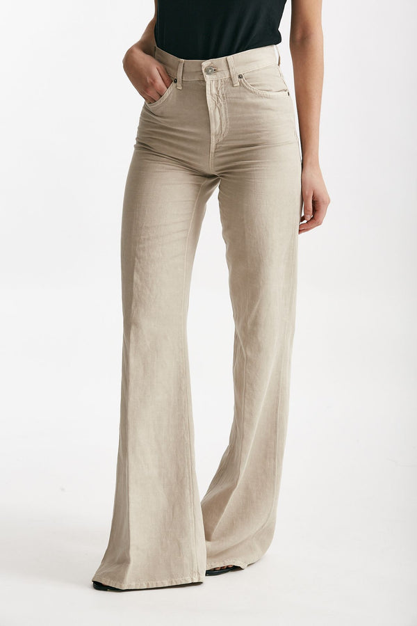 pantalone palazzo amber beige women Dondup