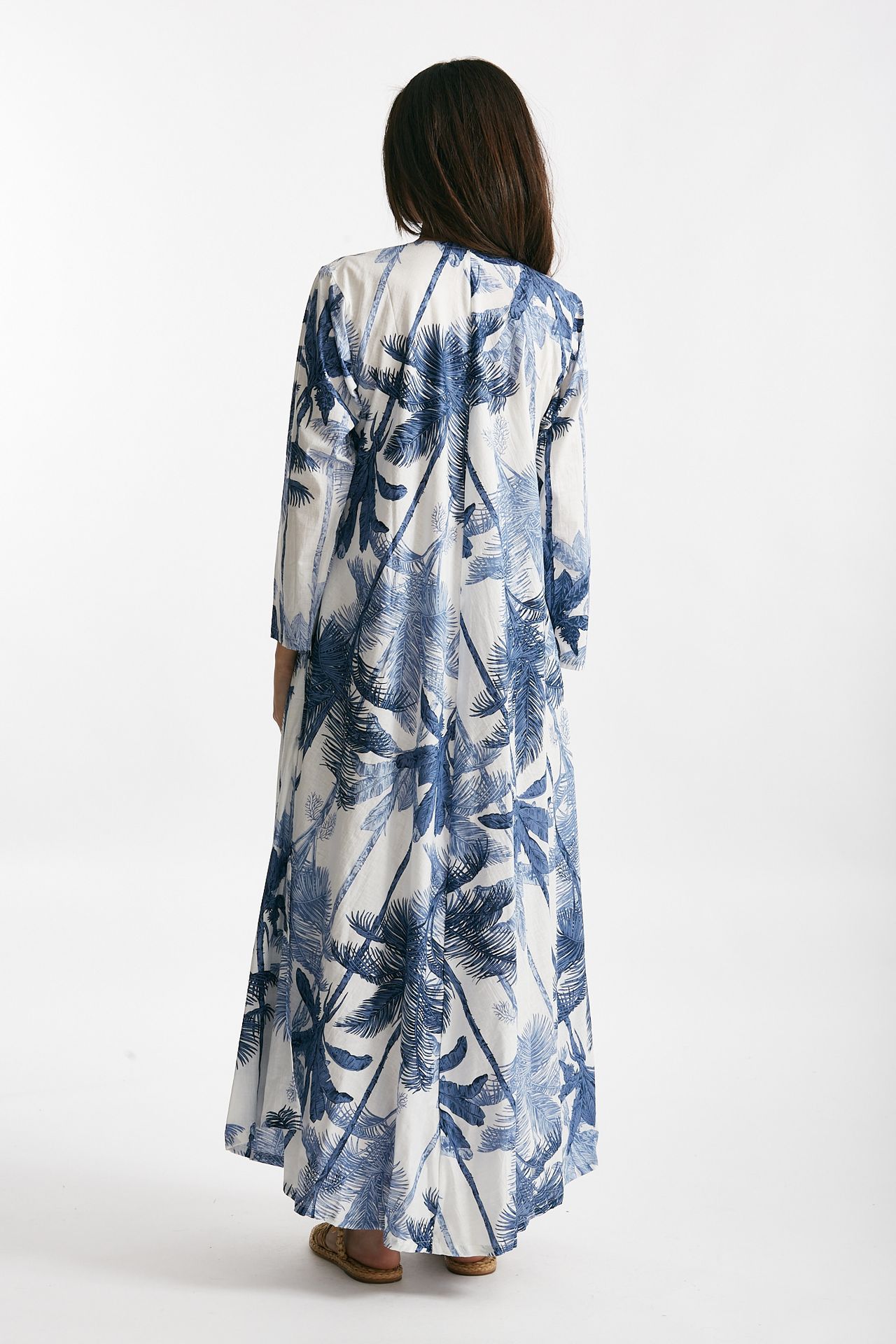 abito lungo in cotone soleil fantasia blu women Elleblue - 3