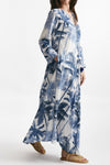 abito lungo in cotone soleil fantasia blu women Elleblue - 4