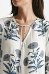 abito lungo in cotone soleil fantasia blu e grigia women Elleblue - 6