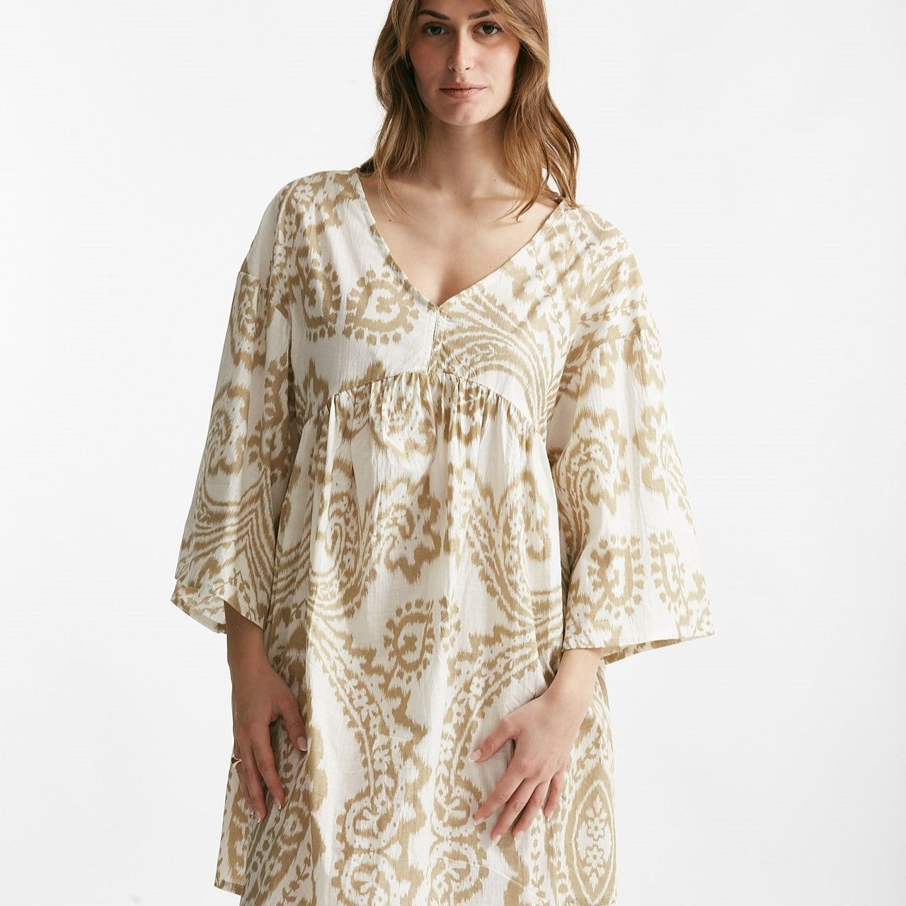 abito corto bibi fantasia panna e beige women Elleblue - 6