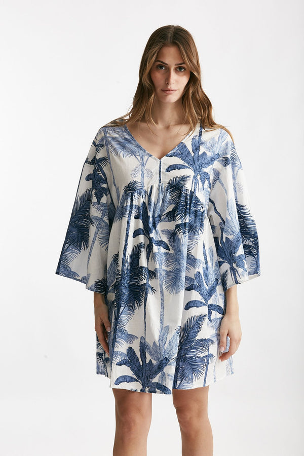 abito corto bibi fantasia blu e bianca women Elleblue