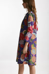 abito midi soleil crop fantasia viola e rossa women Elleblue - 2
