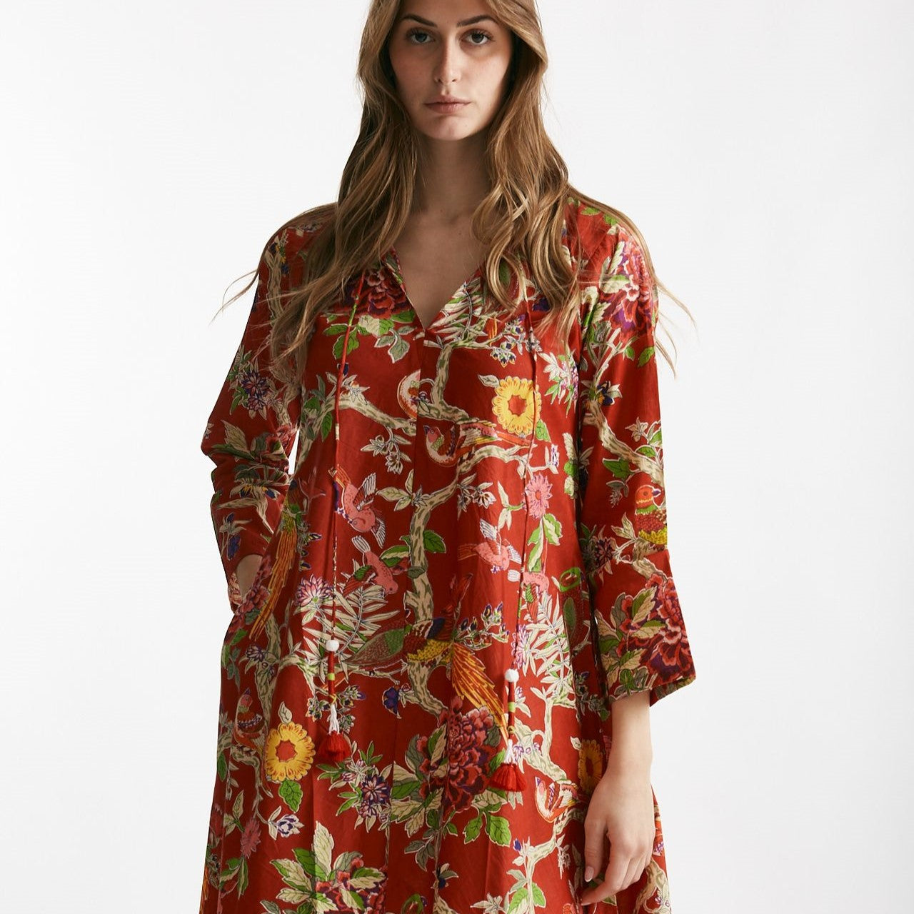 abito midi soleil crop fantasia rossa women Elleblue - 7