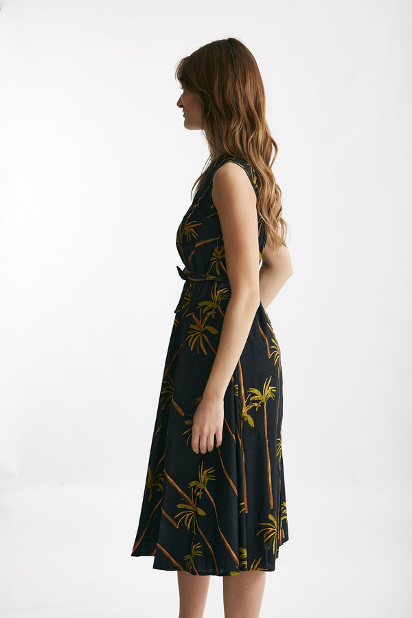 abito smanicato fantasia fondo nero women Elleblue