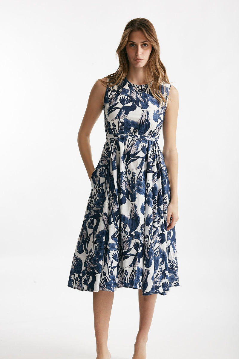 abito smanicato fantasia bianca e blu women Elleblue - 1