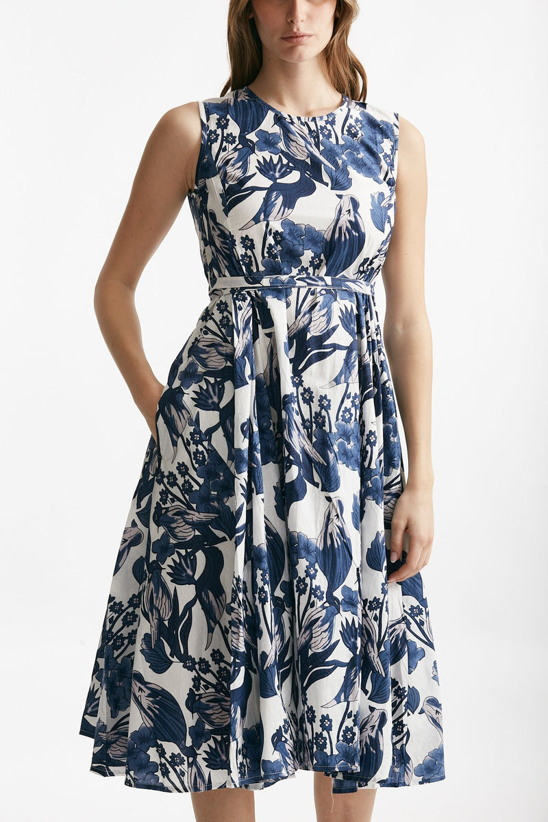 abito smanicato fantasia bianca e blu women Elleblue - 3