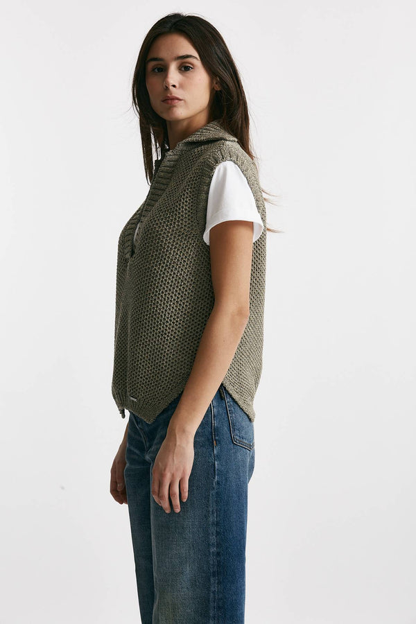 gilet in maglia fay colore verde militare maglia lavorata women Fay