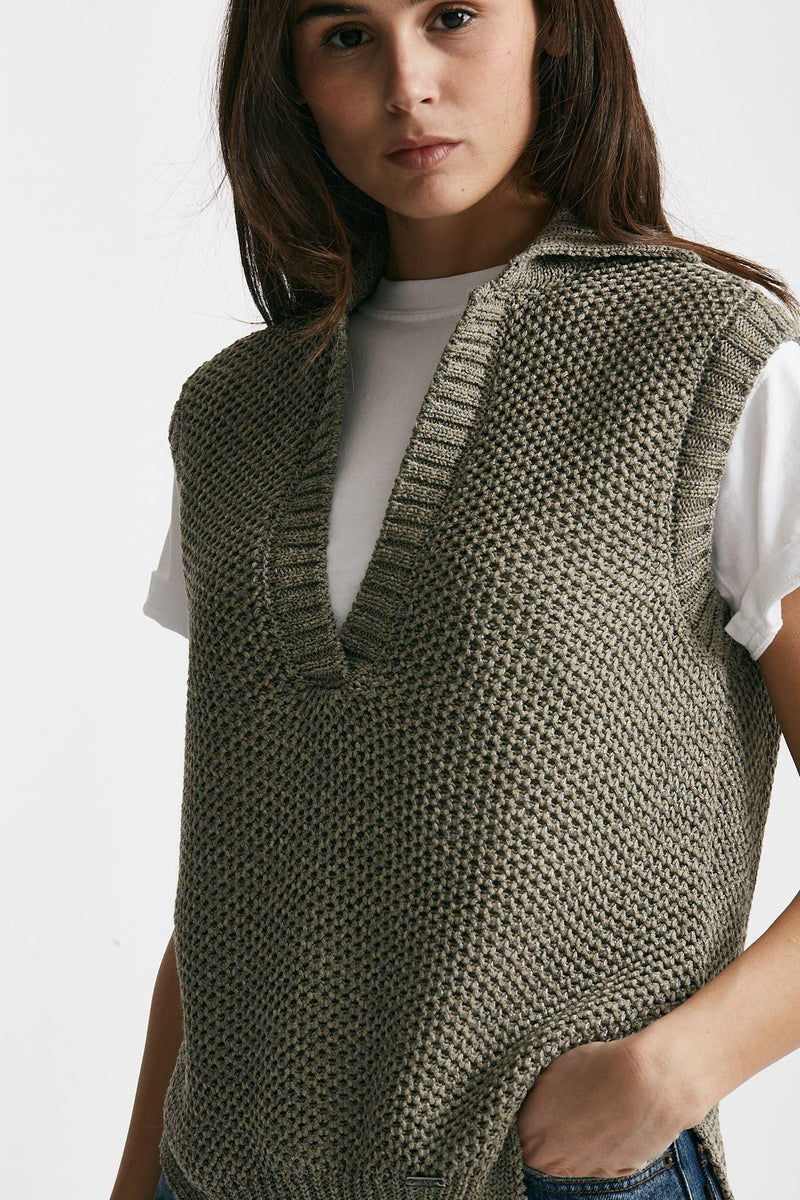 gilet in maglia fay colore verde militare maglia lavorata women Fay - 5