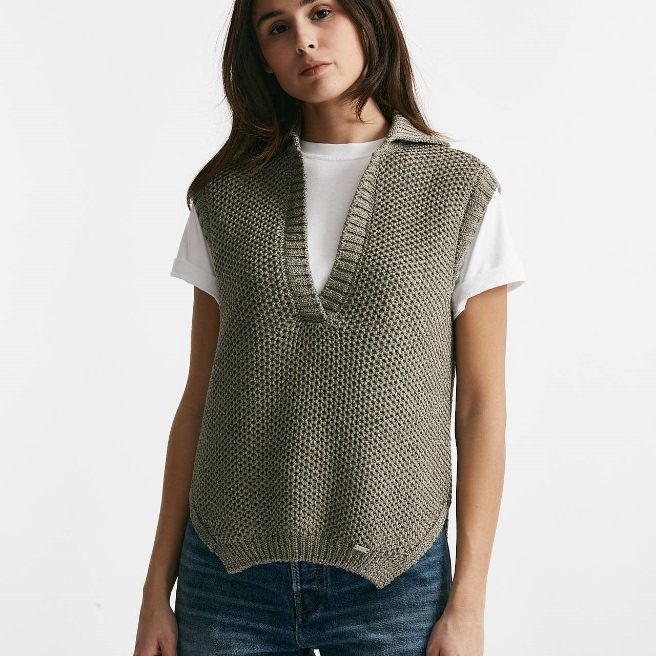 gilet in maglia fay colore verde militare maglia lavorata women Fay - 6