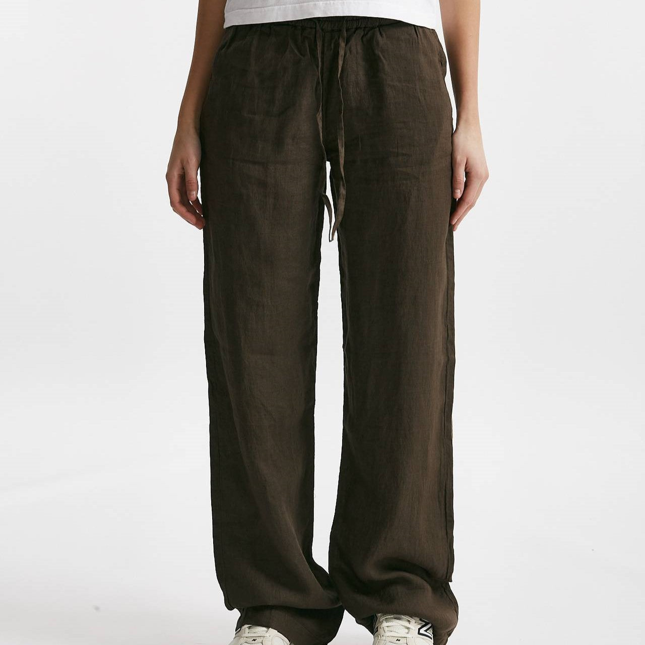 pantalone jogging in lino marrone women Fay - 7