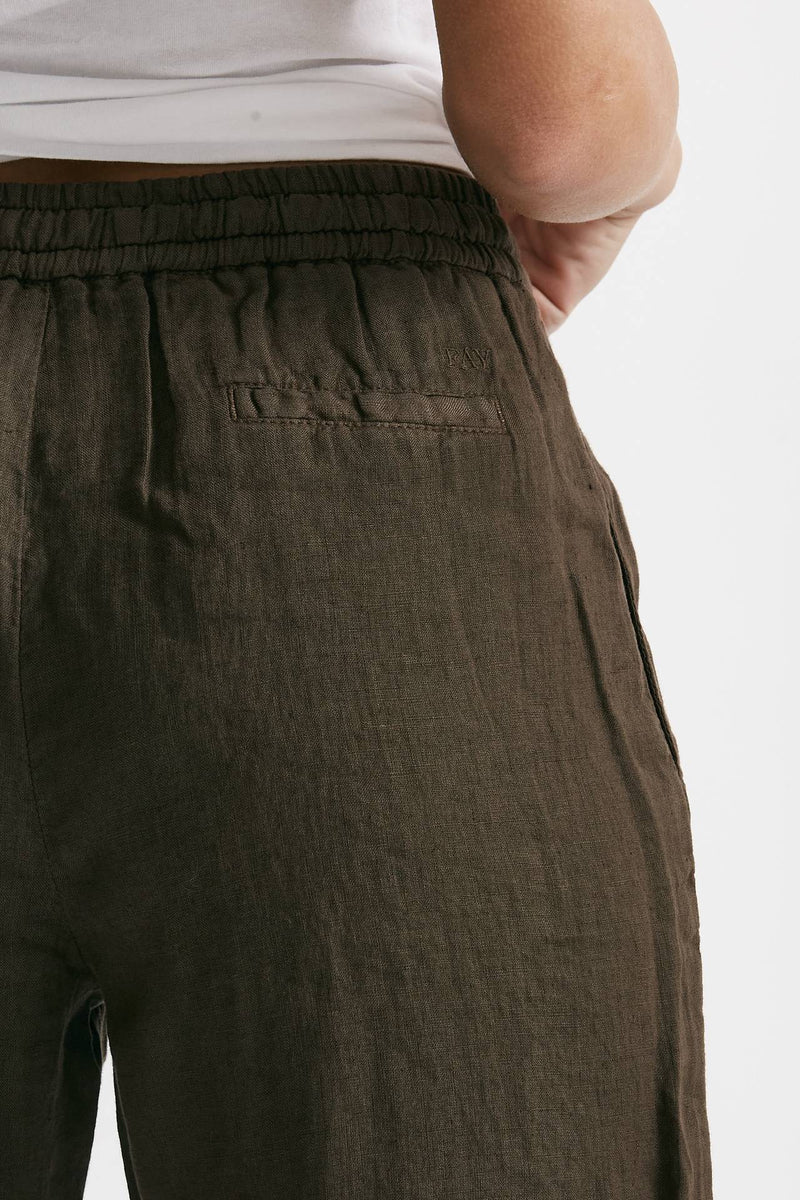 pantalone jogging in lino marrone women Fay - 6