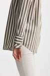 camicia in cotone stretch a righe bianco/verde women Fay - 6