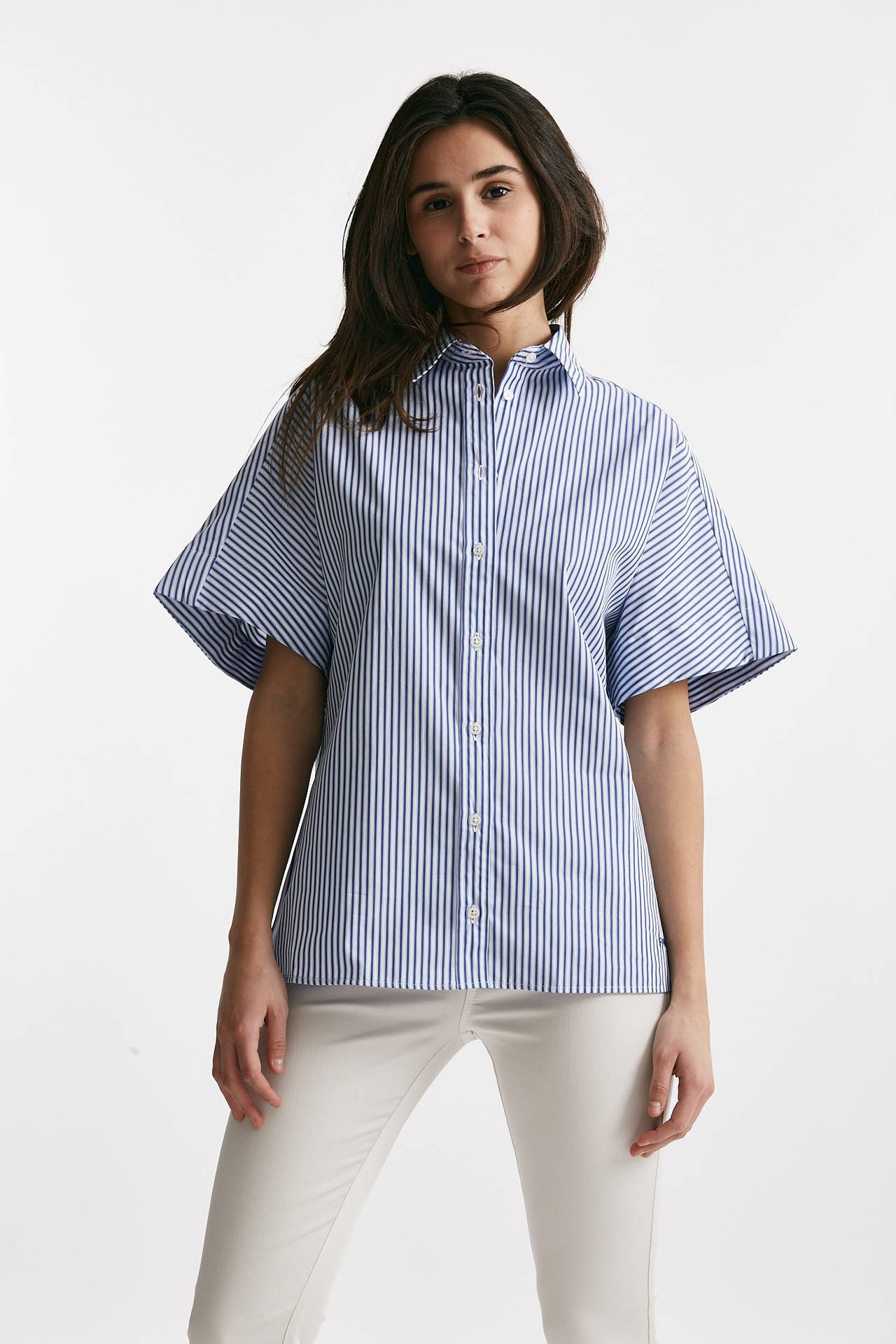 camicia mezza manica rigata bianco/blu women Fay - 1