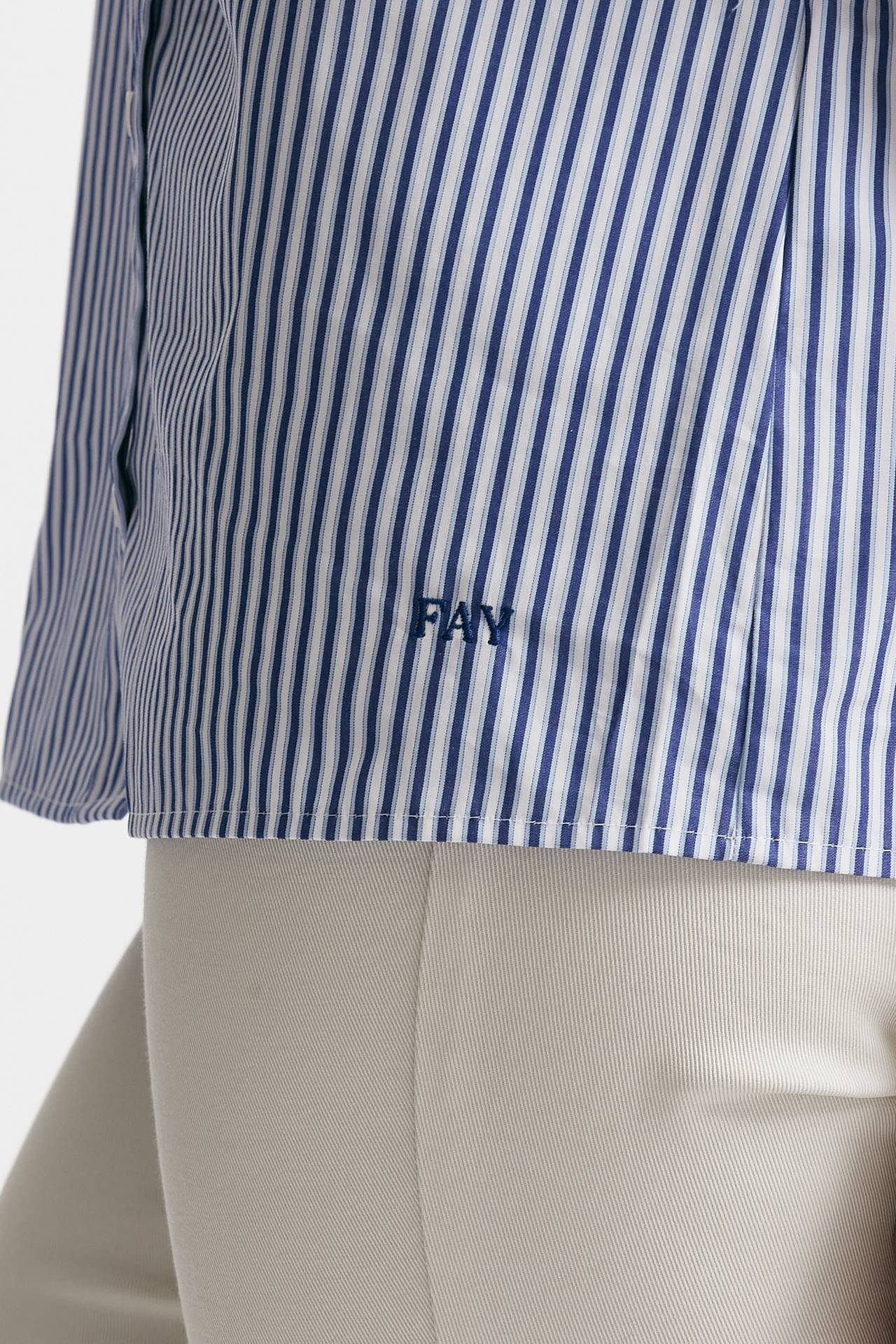 camicia mezza manica rigata bianco/blu women Fay - 5