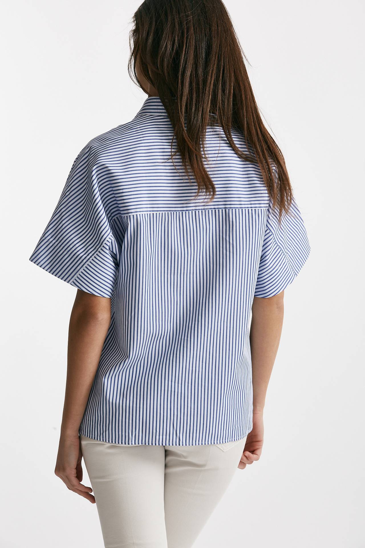 camicia mezza manica rigata bianco/blu women Fay - 4