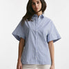 camicia mezza manica rigata bianco/blu women Fay - 6