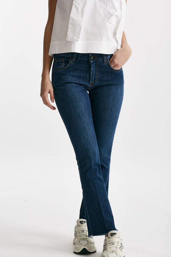 jeans a trombetta lavaggio medio scuro women Fay