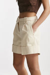 bermuda in cotone panna vita alta women Fay - 2
