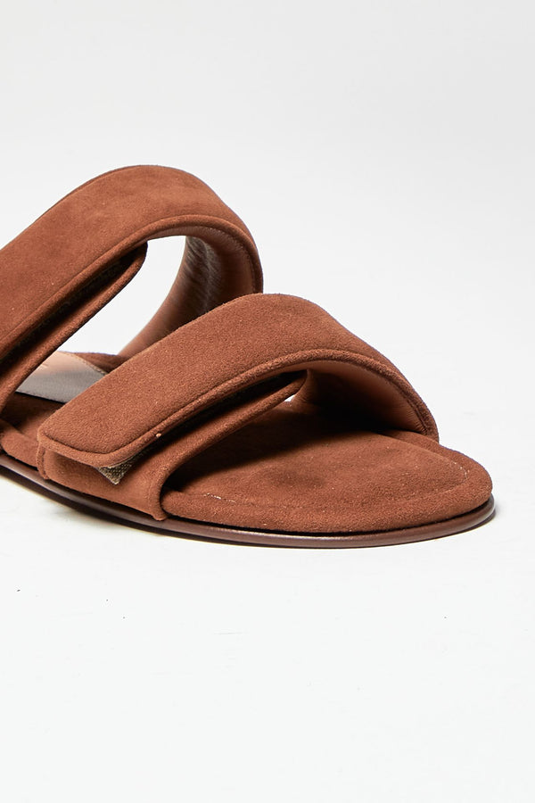 sandalo piatto julianne in suede tabacco women Gia borghini