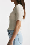 maglia a costine grigio tortora scollo a v women Grifoni - 2
