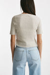 maglia a costine grigio tortora scollo a v women Grifoni - 3