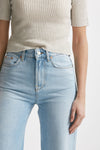 maglia a costine grigio tortora scollo a v women Grifoni - 5