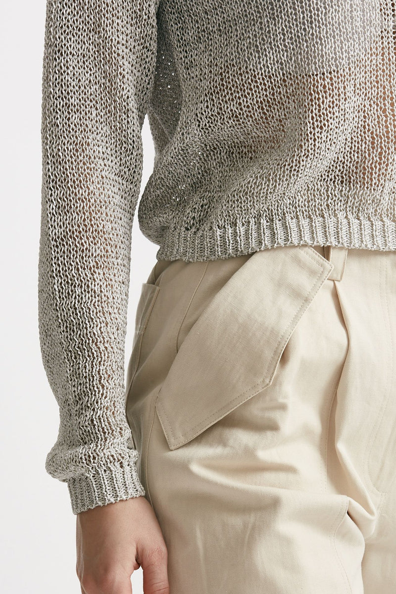 maglia lavorata filato bianco e grigio women Grifoni - 6