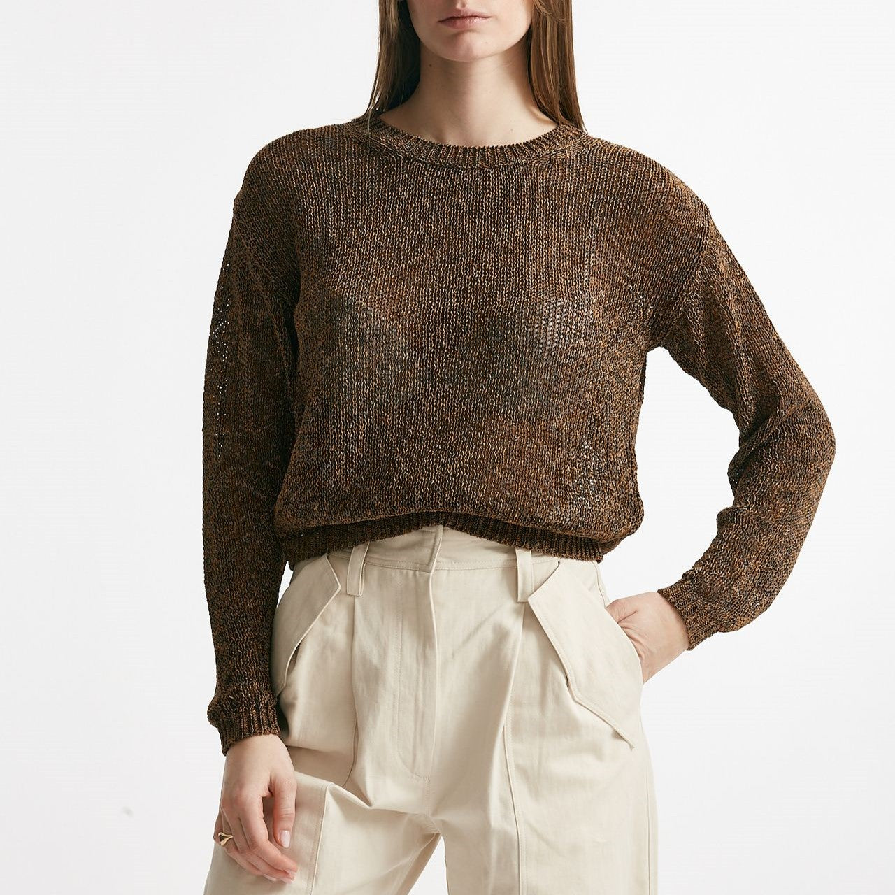 maglia lavorata marrone beige e rame women Grifoni - 6