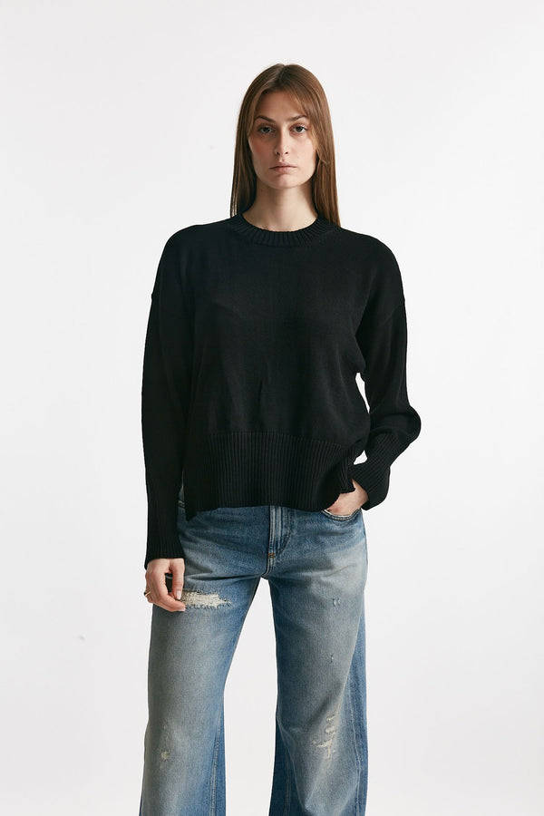 maglia over in cotone nero women Grifoni