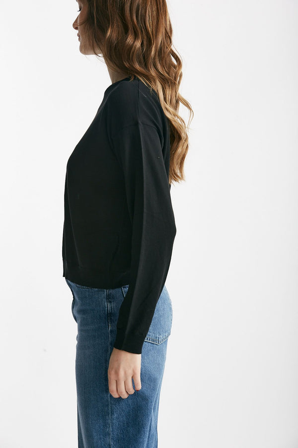maglia in cotone e seta nero women Grifoni