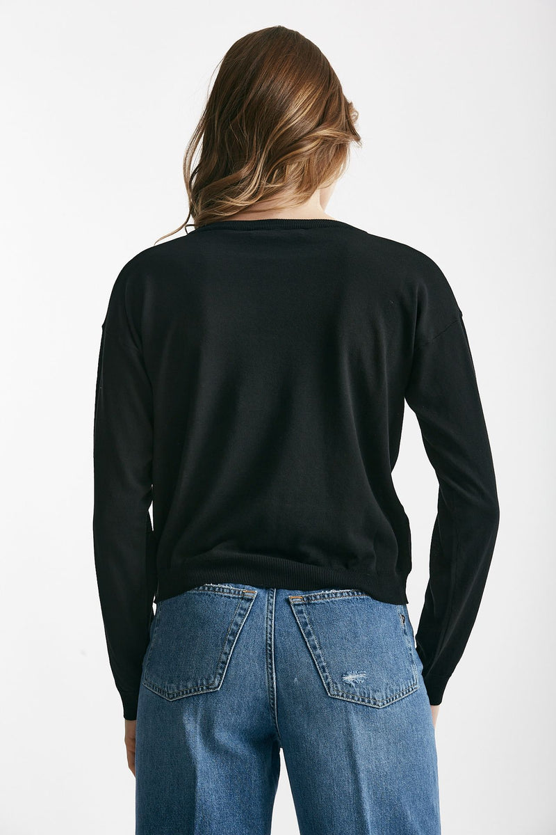 maglia in cotone e seta nero women Grifoni - 3