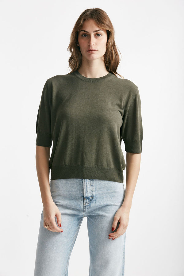 maglia girocollo verde militare women Grifoni