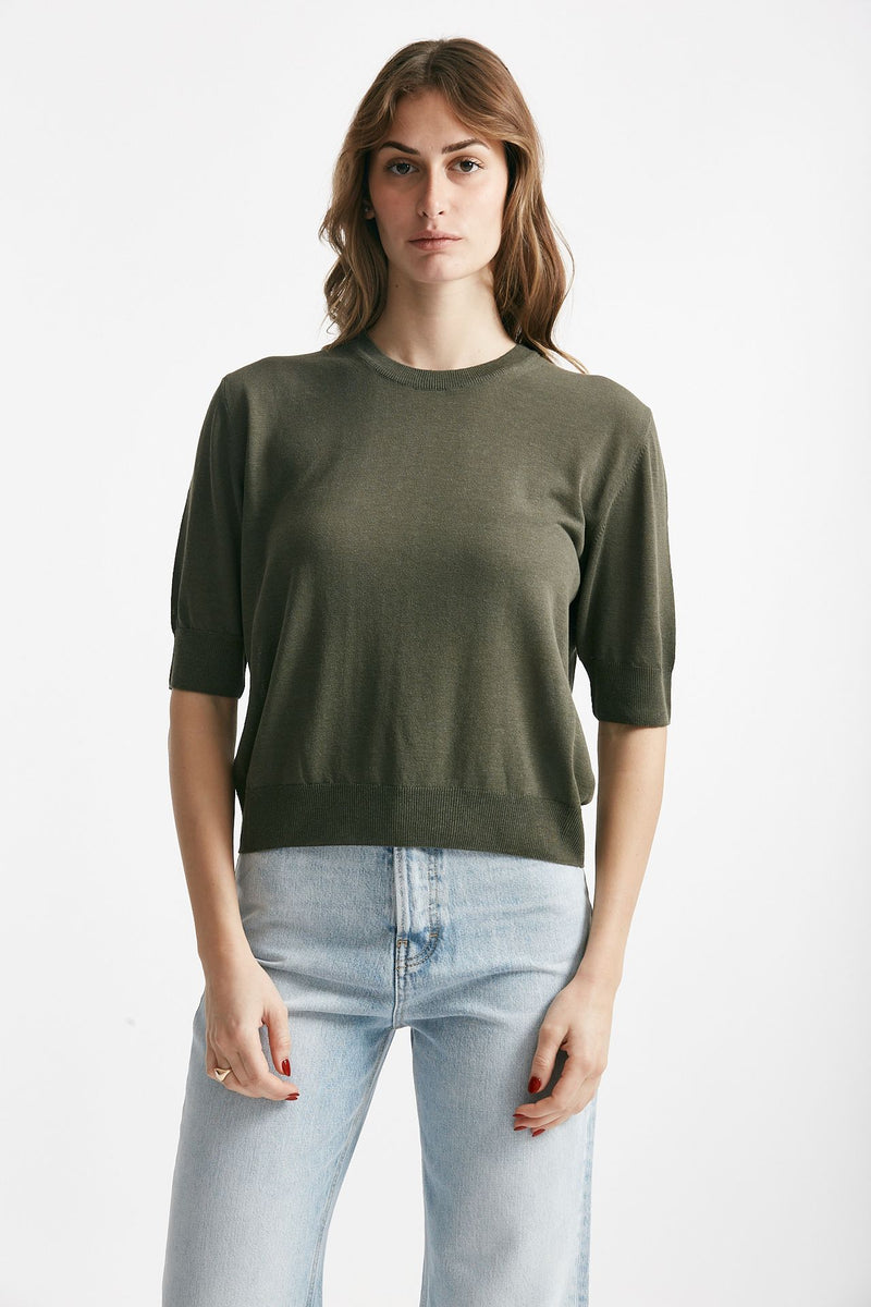 maglia girocollo verde militare women Grifoni - 1