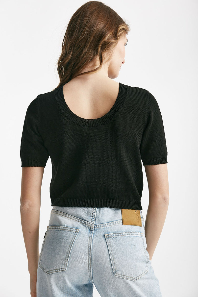 maglia girocollo crop nero women Grifoni - 3