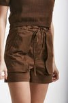 shorts con coulisse in cotone marrone women Grifoni - 4