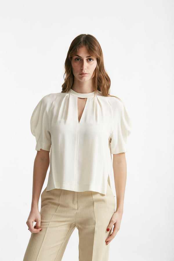 camicia in misto seta panna women Grifoni
