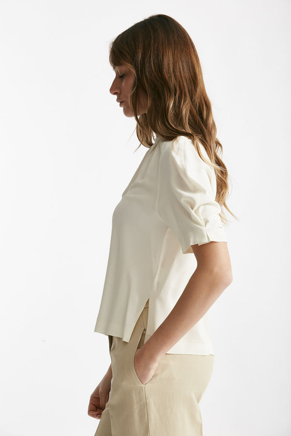 camicia in misto seta panna women Grifoni