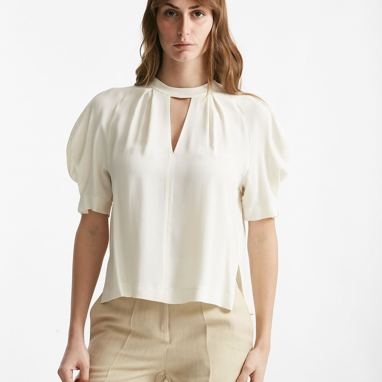 camicia in misto seta panna women Grifoni - 8