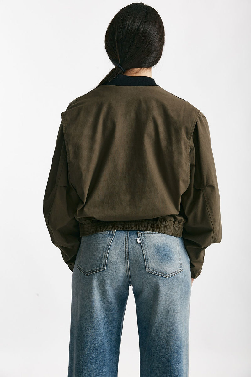 bomber crop verde militare women Grifoni - 3