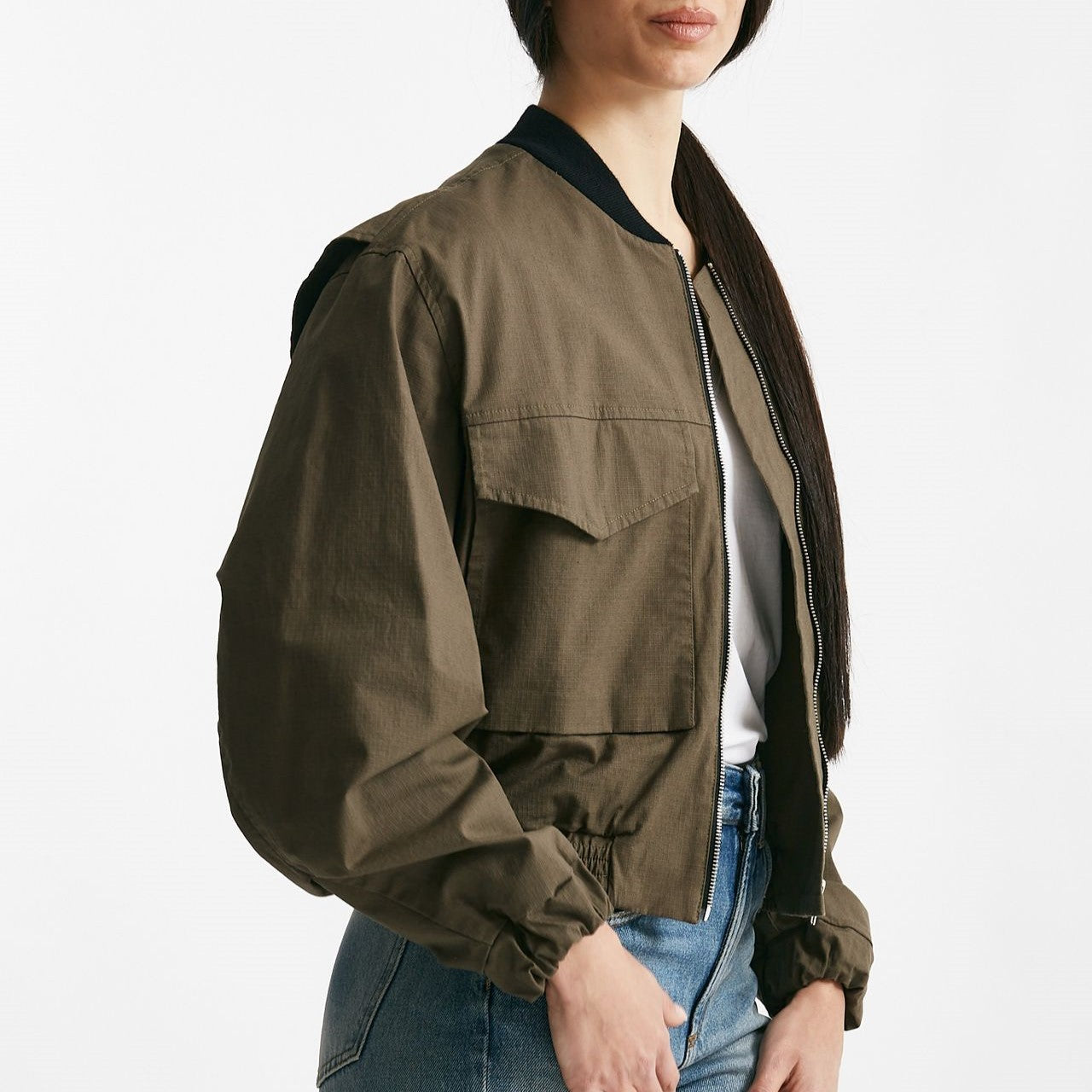 bomber crop verde militare women Grifoni - 8